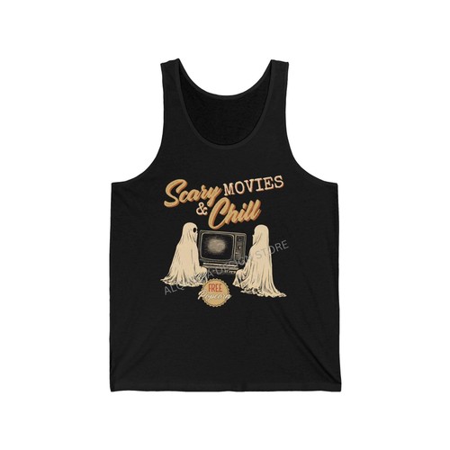 Scary Movies & Chill Tank, Halloween Tank Top, trendiges Vintage inspiriertes Shirt - Bild 2 von 10