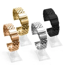 18 20 22 24 26mm Stainless Steel Watch Band Strap Metal Bracelet Solid Links