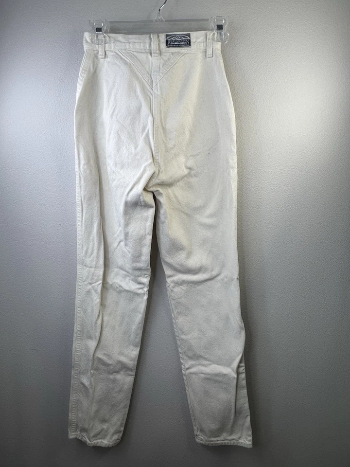 Jeans vintage Rocky Mountain verde limão costas nuas cintura alta Rockies tamanho 2817 - Imagem 3 de 4