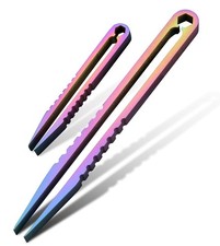 2 Pcs Mini Tweezers Titanium Alloy Tweezers for Outdoor Camping Travel Tool