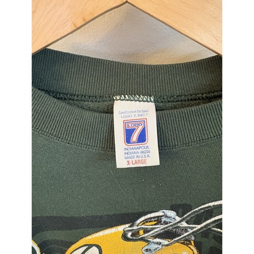 VTG Logo7 Green Bay Packers Sweatshirt Size XL Green Heavyweight NFL - Picture 3 of 5
