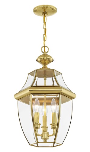 Livex Lighting 2355 Nickel Monterey 3-Light Outdoor Pendant - Picture 7 of 12