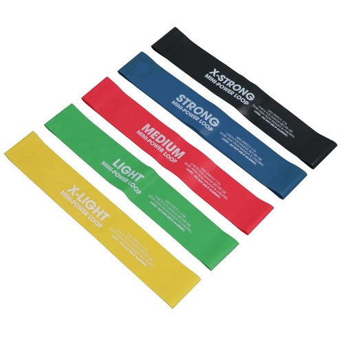 Fasce di Resistenza Set di 5 Elasticizzati X-Light - X-Strong Yoga, Palestra, Pilates - Foto 1 di 6