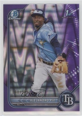 2022 Bowman Chrome Prospects Purple RayWave Refractor 68/250 Alejandro Pie 0x9x