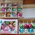 VINTAGE MIXED  including CONCAVE SMALL MERCURY GLASS CHRISTMAS TREE BAUBLES (E)