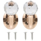 2pcs Zinc Alloy Crystal Curtain Hooks Household Curtain Accessories (Bronze)