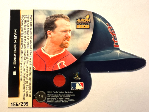 2000 Pacific Aurora Mark McGwire Styrotechs Insert Card #14  #/299 - Picture 2 of 2