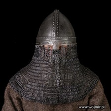 Chainmail aventail for helmets / made from 9mm flat rings round riveted alternat