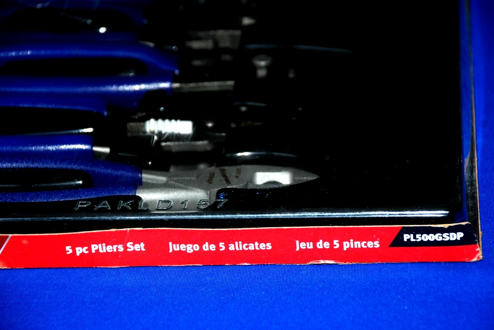 Herramientas a presión NUEVO 5 piezas púrpura oscuro agarre suave alicates y cortadores juego PL500GSDP Foto 3 de 4
