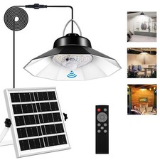 2000LM Solar Hanging Pendant Light Indoor Outdoor 3Color Tem with Remote Control