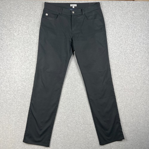 Peter Millar EB66 Performance Stretch Pants Golf Chino 33x32 Mens Black Active - Picture 1 of 12