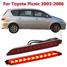2 PCS Full LED Rear Bumper Reflector Lights Kit For Toyota Picnic 2003-2006