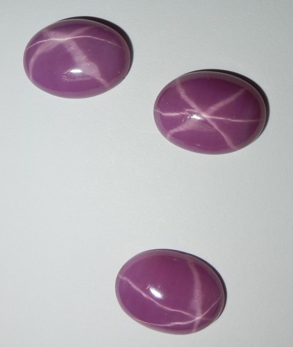 Opaque Star Ruby Oval 15x11 mm Cabochon 6 Rayed Lab-created Stone 5 pieces Lot - Picture 9 of 12