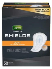 Men's Incontinence Shields Pads Light Absorbency Guards Disposable Liners