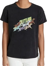 Paige Ryo Outlaw Graphic Tee Black Mineral Wash Stretchy Soft Crew Size L