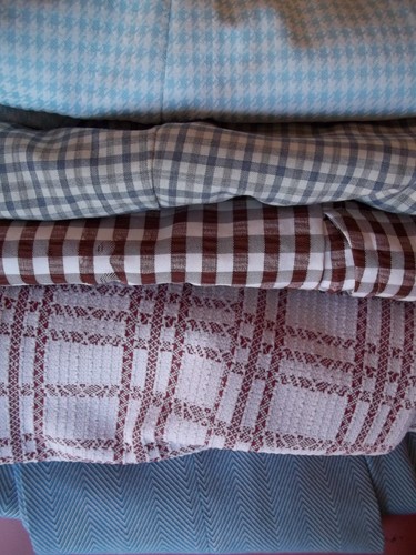Vintage 60s 70s Flared Pants Mens Plaid Textured Lot of 5 polyester Seersucker