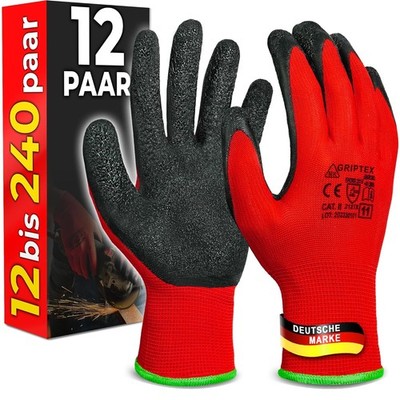 12 Paar Abriebfest Arbeitshandschuhe Herren - Gartenhandschuhe und