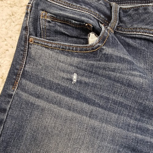 American Eagle Womens Jeans Kick Boot Stretch Whiskered Cowgirl Size 16 35x31.5 - Picture 9 of 16