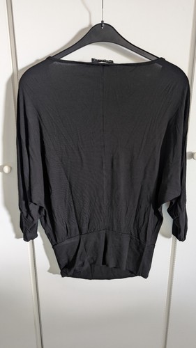 Long-Shirt | schwarz | Nietenbesatz | Fledermausarm | Gr. 38 - Bild 3 von 3