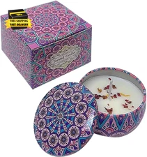 Scented Candles, Blue Wind Chimes Aromatherapy Candles for Home, Long Burn Scent