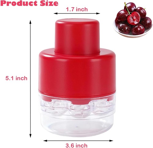 7-IN-1 Grande Cherry Pitter Tool - Rimuovi Semi Ciliegie Portatile (Rosso) - Foto 8 di 8