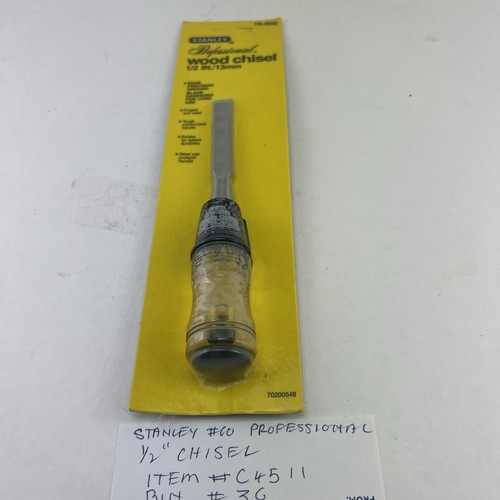 Cincel de carpintería vintage Stanley No.60 borde biselado ancho nuevo stock antiguo EE. UU. - Imagen 12 de 12