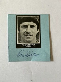 RON WEBSTER Derby County Signed Card.