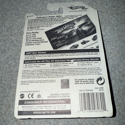 Hot Wheels 2007 New Models 4/36- ‘69 Ford Mustang Long Card - Picture 3 of 3