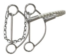 Showman Stainless Steel Hackamore w/ Wax Coated Twisted Rope Noseband