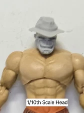 3d Print FIX IT HAT OPEN MOUTH GREEN GUY Head 7" 1:10 DC MULTIVERSE Hero Man 