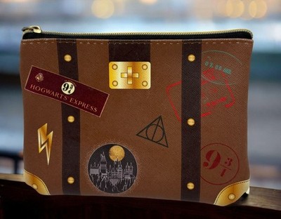 Harry Potter Hogwarts Express Makeup Bag Pouch Zip Closure Wizarding World