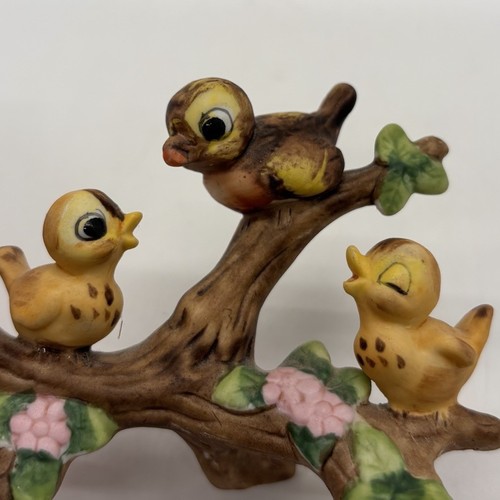 Vintage Josef Original Mutter Vogel mit zwei Baby Küken auf Ästen Figur - Bild 5 von 7
