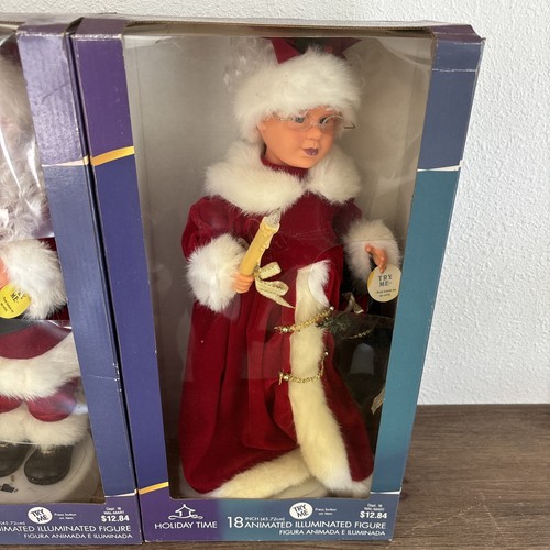 Holiday Time Santa und Mrs Clause animierte und beleuchtete Figuren 18 Zoll NEU - Bild 3 von 13