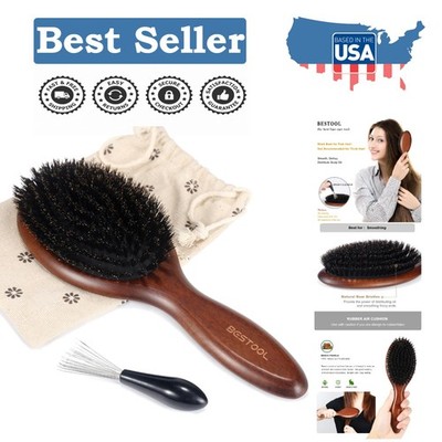 Beech Wood & Boar Bristle Hair Brush - Enhance Shine & Promote Healthy Growth