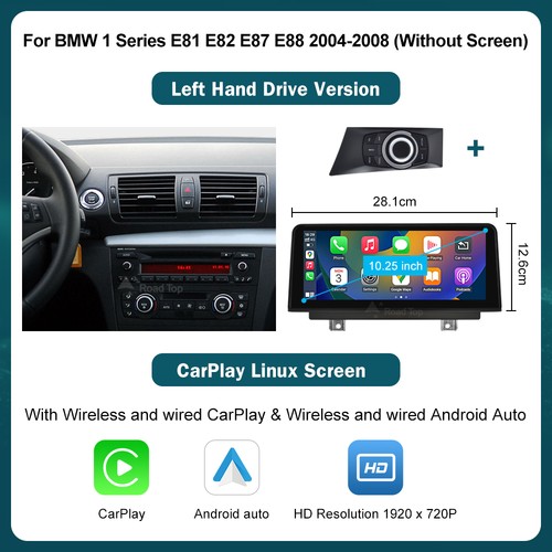 Wirless CarPlay Android Auto per Retrofit BMW Serie 1 E81 E82 E87 E88 2004-2008 - Foto 1 di 18
