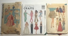 3 Vintage 11 1/2" Doll Clothes Patterns McCall's  Butterick Uncut Simplicity