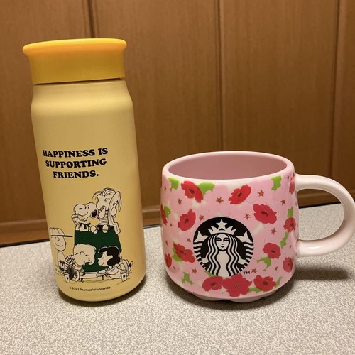 Starbucks Pink Floral Mug Collaboration between PEANUTS 12oz New - Picture 13 of 13