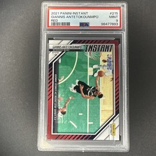 Giannis Antetokounmpo 2021 Panini Instant Red #215 #19/99 PSA 9