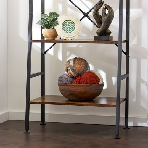 JOMEED Modern 5 Tier Wood and Steel Bookshelf Storage Organizer Shelf (Open Box) - Picture 5 of 12