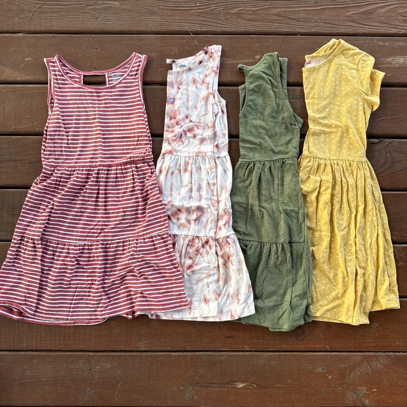4 Dresses In Size Kids Large 10/12 Three Tank Dresses From Old Navy 1 Yellow