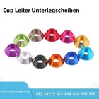 M2-M8 Alu Cone Cup Leiter Unterlegscheiben Dichtung für Innensechskant Schrauben