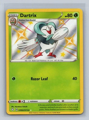Dartrix Shiny Holo Rare Shining Fates: Shiny Vault SV002/SV122 NM Free Shipping!