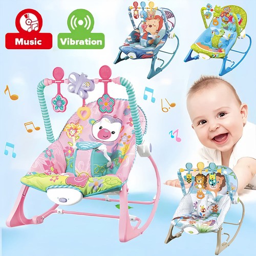 Baby Rocker Swing Vibration Chair Soft Soothing Music Infant To Toddler Durable - Picture 2 of 24