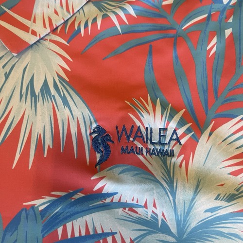 Scales Polo Shirt Mens Large Blue Floral Wailea Maui Hawaii Short Sleeve - Picture 4 of 9