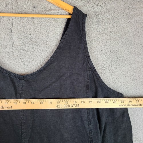 Elizabeth Suzann Clyde Jumpsuit Black LINEN Size 4X Hand Made USA Bibs Overalls - Picture 8 of 9