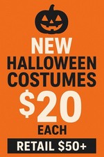 NEW Costumes. Adult Size M - Plus. 20 Each reg price EACH 50- 60 .