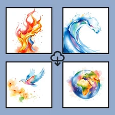 Set 4 Realistic Digital Wall Art Print Modern Home Decor Printable Instant #81