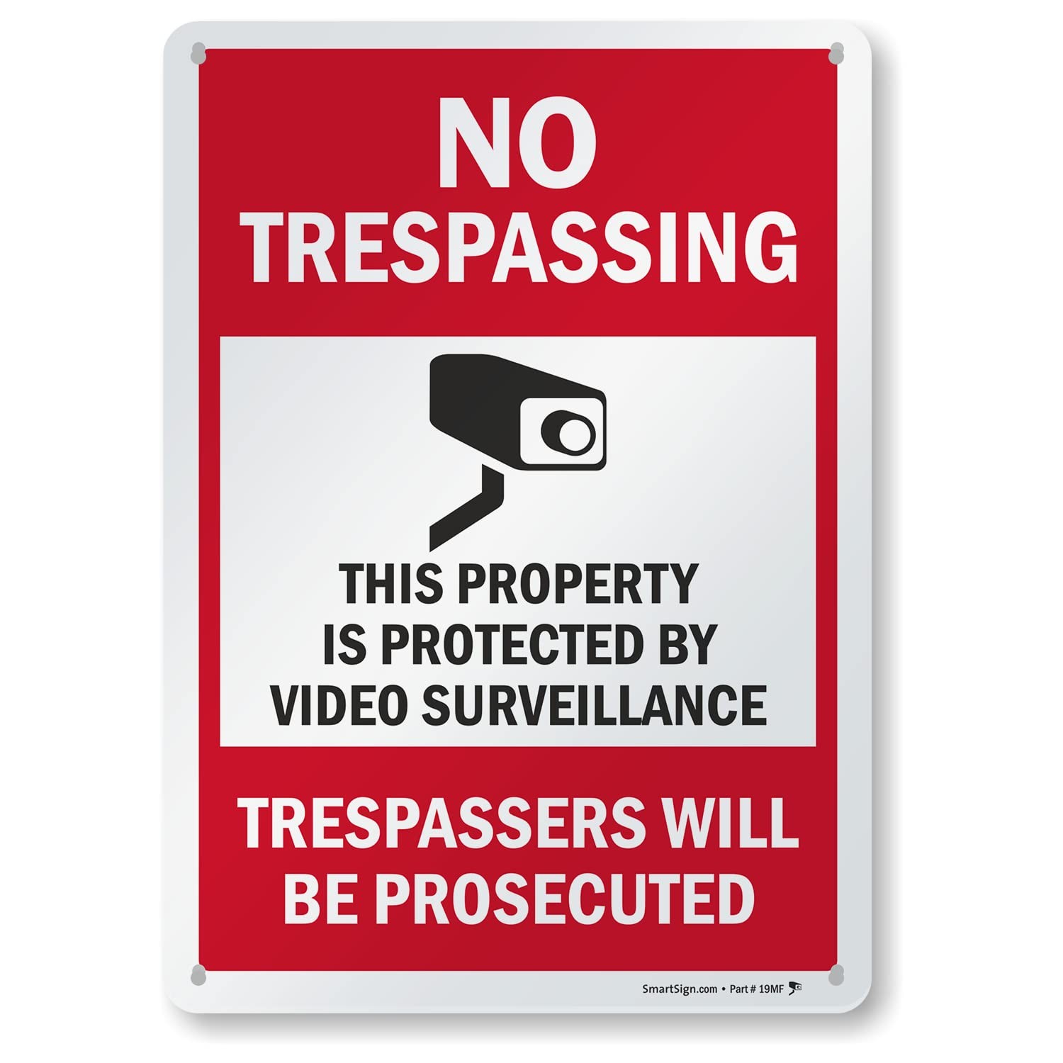 "No Trespassing - This Property is Protected by Video Surveillance" Sign | 10...