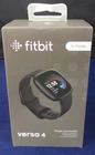 Fitbit Versa 4 Fitness Smart Watch Graphite Aluminum Case Blk Infinity Band NEW