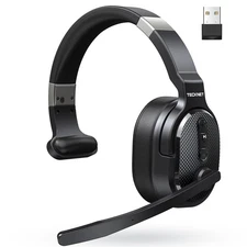 Trucker Bluetooth Headset, Stable V5.2 & USB Dongle Connection, 70h Wireless ...